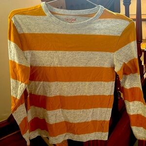 Kids long sleeve shirt. Size M 8/10. Color: grey and orange